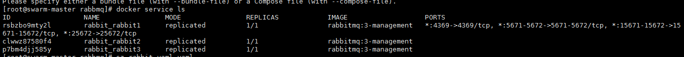 docker swarm部署rabbitmq集群